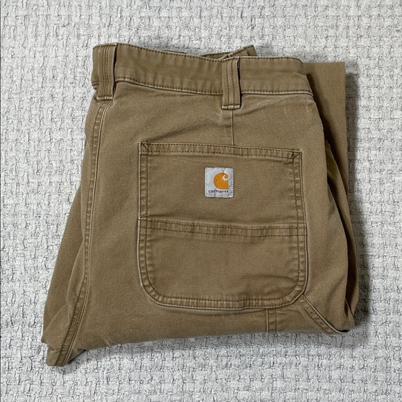 Women’s Carhartt Tan Lightweight Original Fit Cargo Work Pants Size 8Tall - Picture 4 of 16